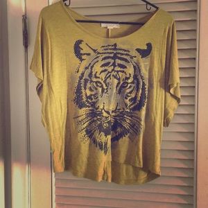 Tiger print cropped tee